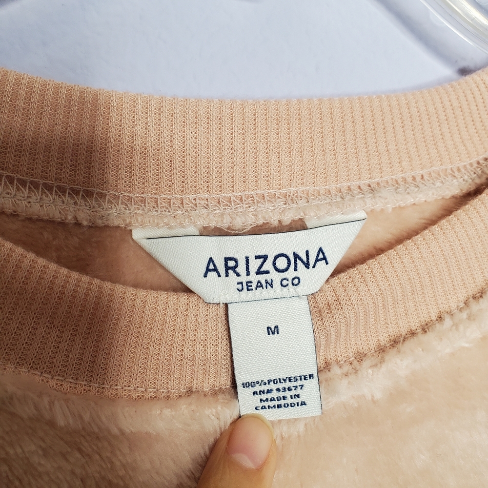 Arizona Blush Pink Fuzzy Crewneck Sweatshirt - Picture 7 of 7
